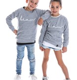 GREY SWEATER | GREY PULLOVER WITH PRINT BEAU | BEAU HUDSON