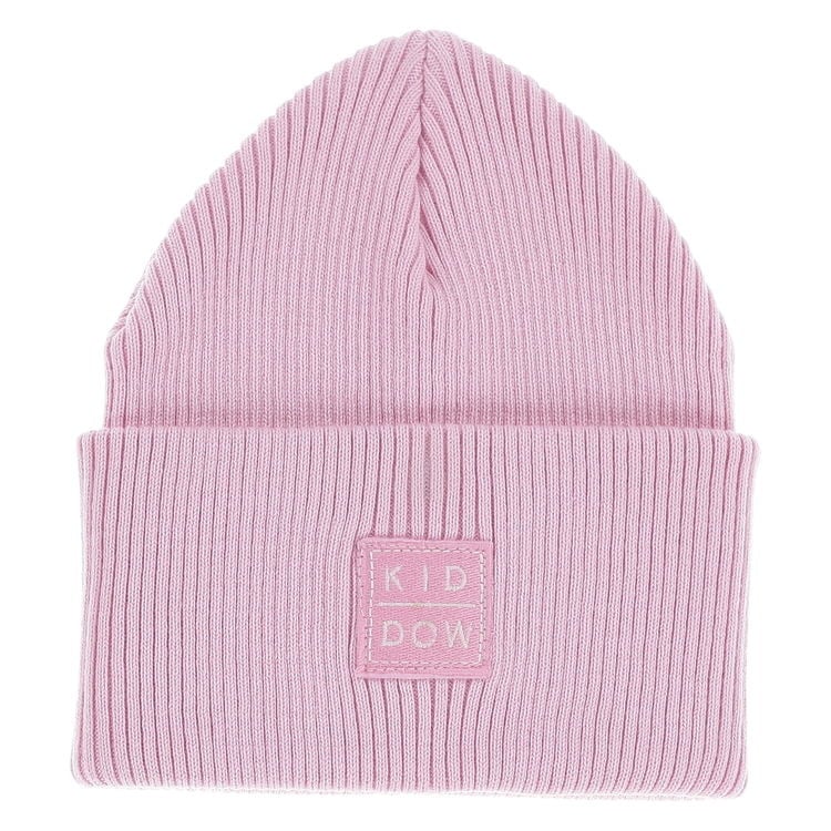 Kiddow KATOENEN MUTS | KATOEN GERIBDE BEANIE ROZE | STREETWEAR VOOR KINDEREN