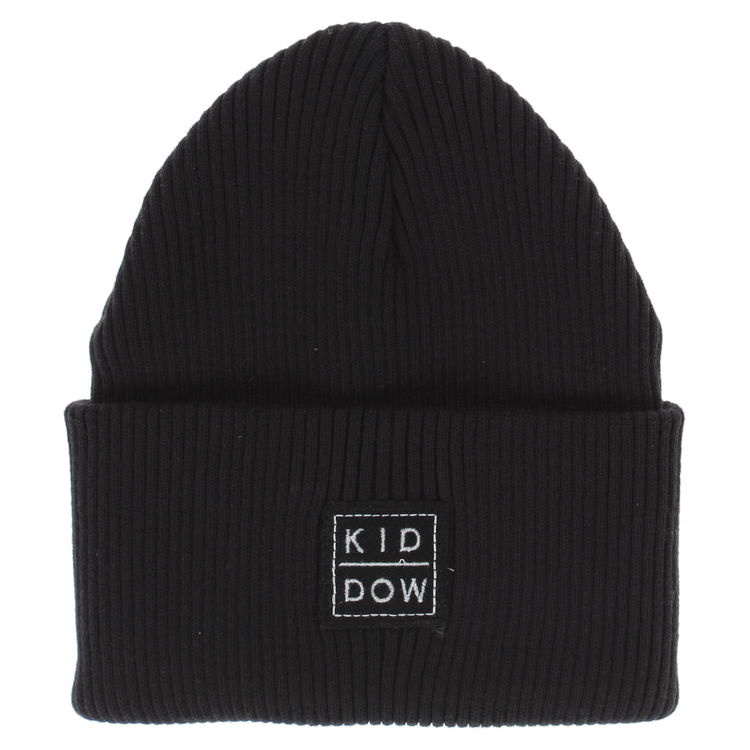 Kiddow KATOENEN MUTS | KATOEN GERIBDE BEANIE ZWART | STREETWEAR VOOR KINDEREN