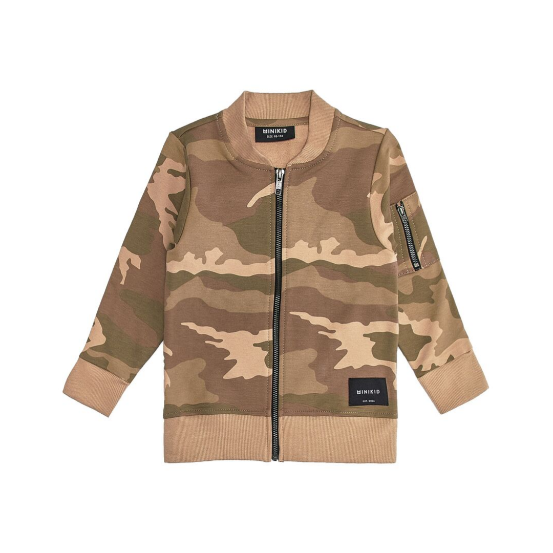 CUTE BOMBER JACKET FOR KIDS | CARDIGAN WITH CAMOUFLAGE PRINT | MINIKID