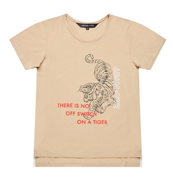 BEIGE STEP HEM TEE