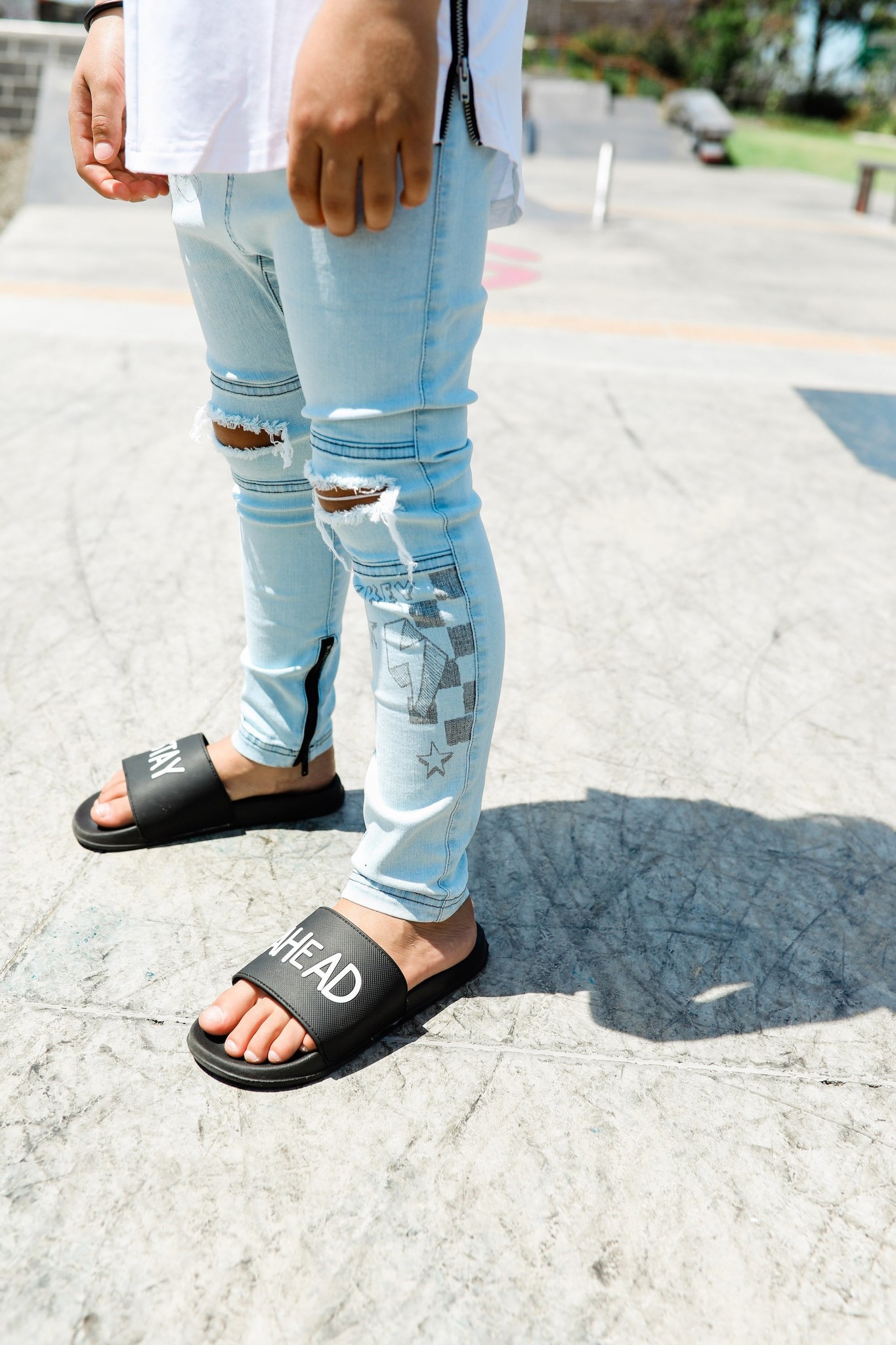 LIGHT BLUE DROP CROTCH DENIM | JEANS FOR BOYS | CHILDREN'S CLOTHING