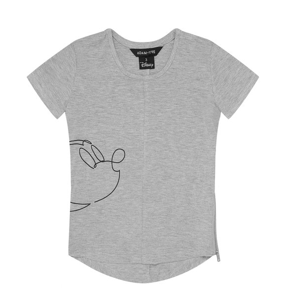 GREY MICKEY ZIP TEE