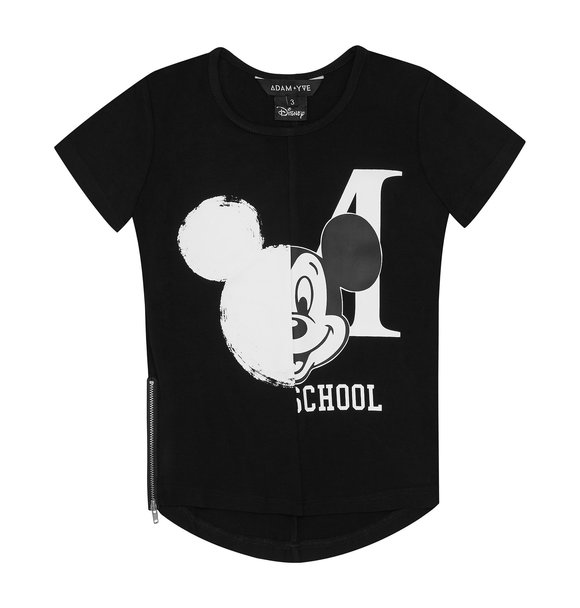 BLACK MICKEY ZIP TEE