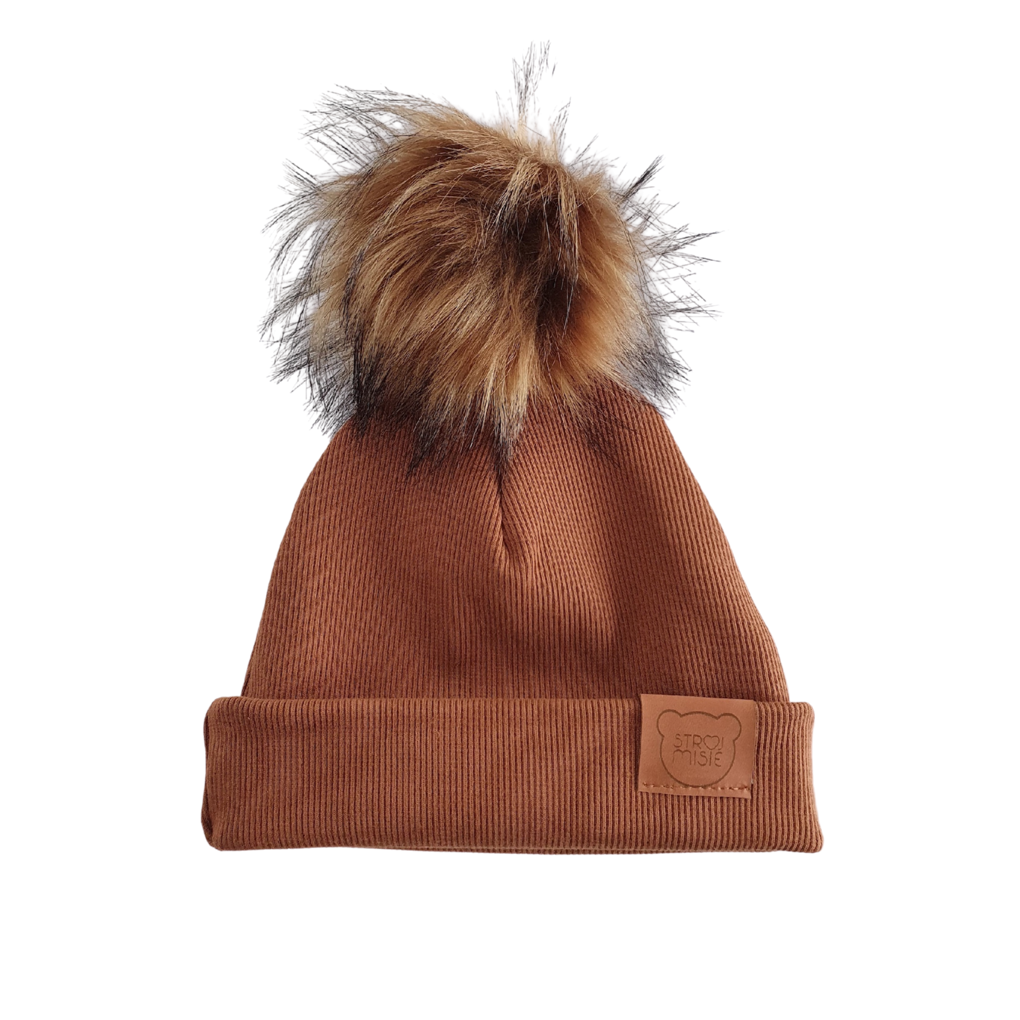 BRUINE BEANIE MET POM  | KINDER MUTS CARAMEL | BABY MUTS CARAMEL