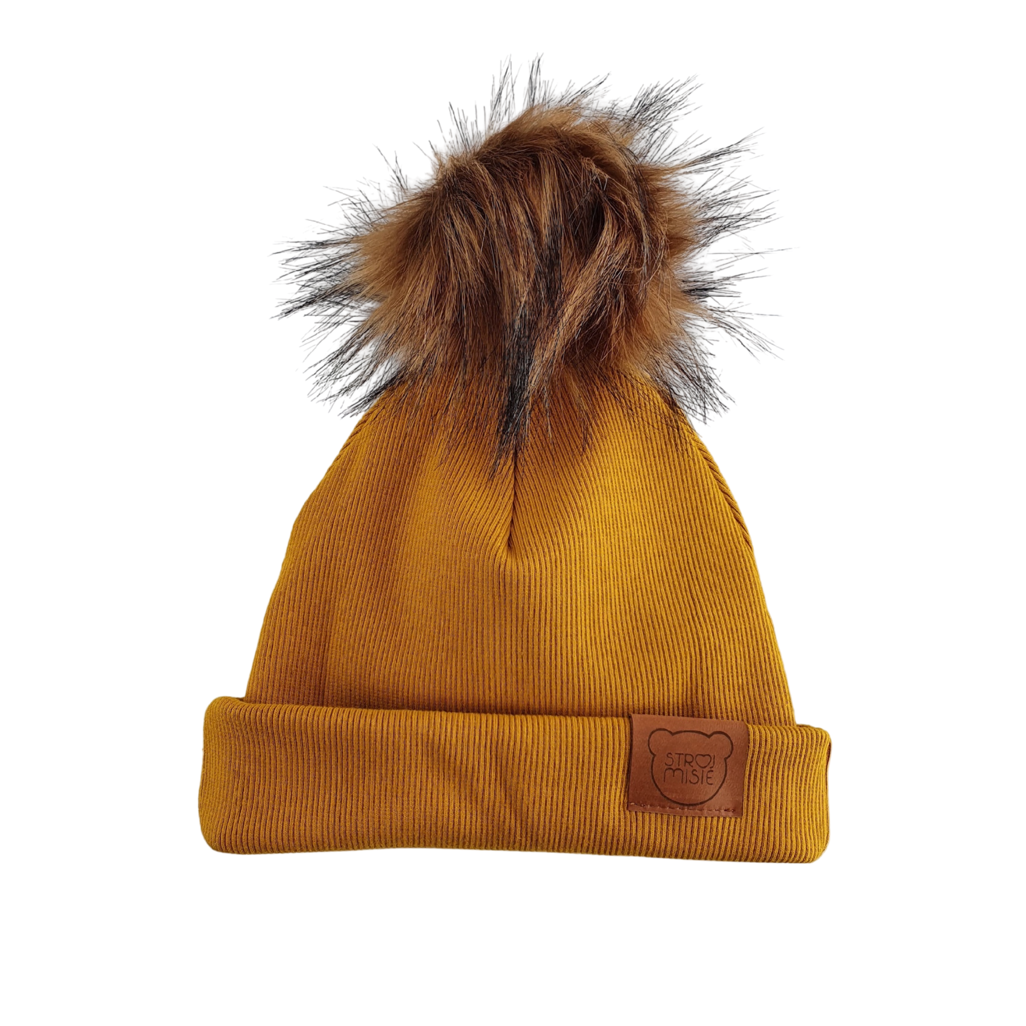 Strojmisie YELLOW BEANIE WITH POM | KIDS HAT MUSTARD | BABY HAT OCHER YELLOW