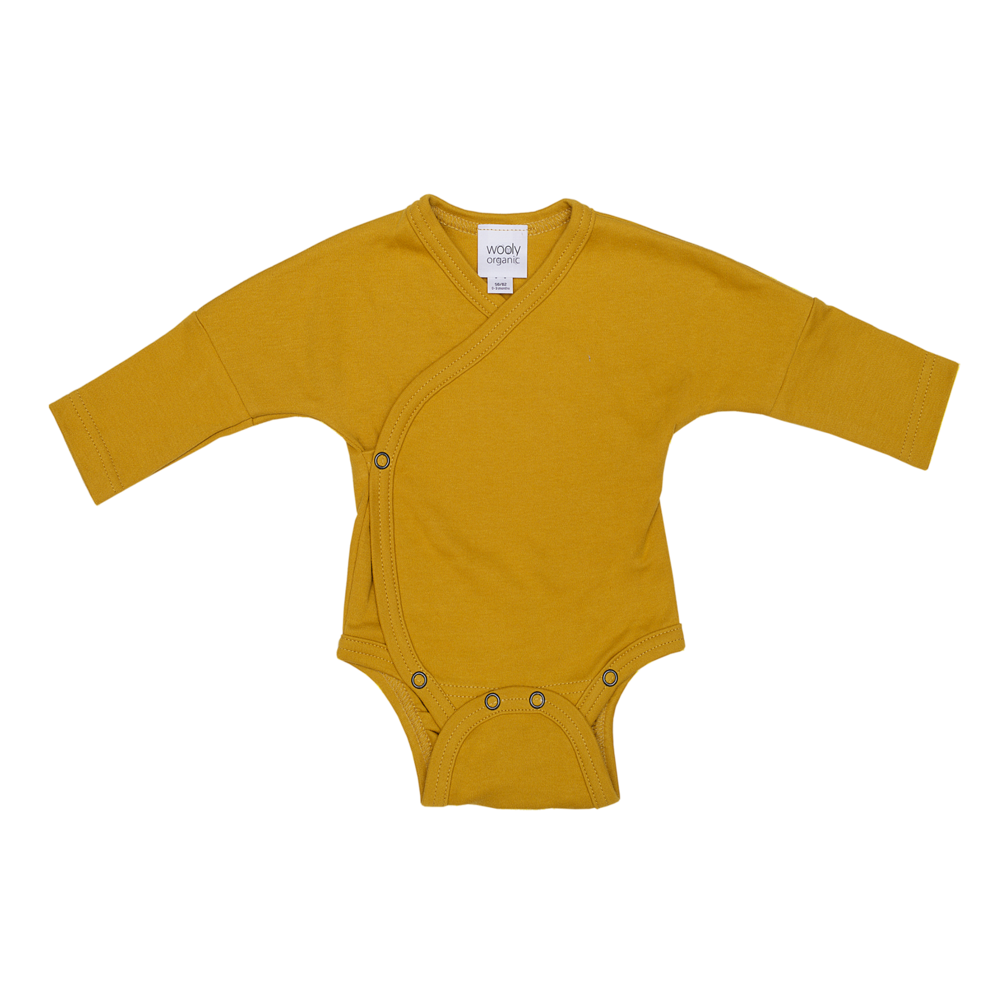 OVERSLAG ROMPER | ROMPER MET LANGE MOUWEN | OKER GEEL