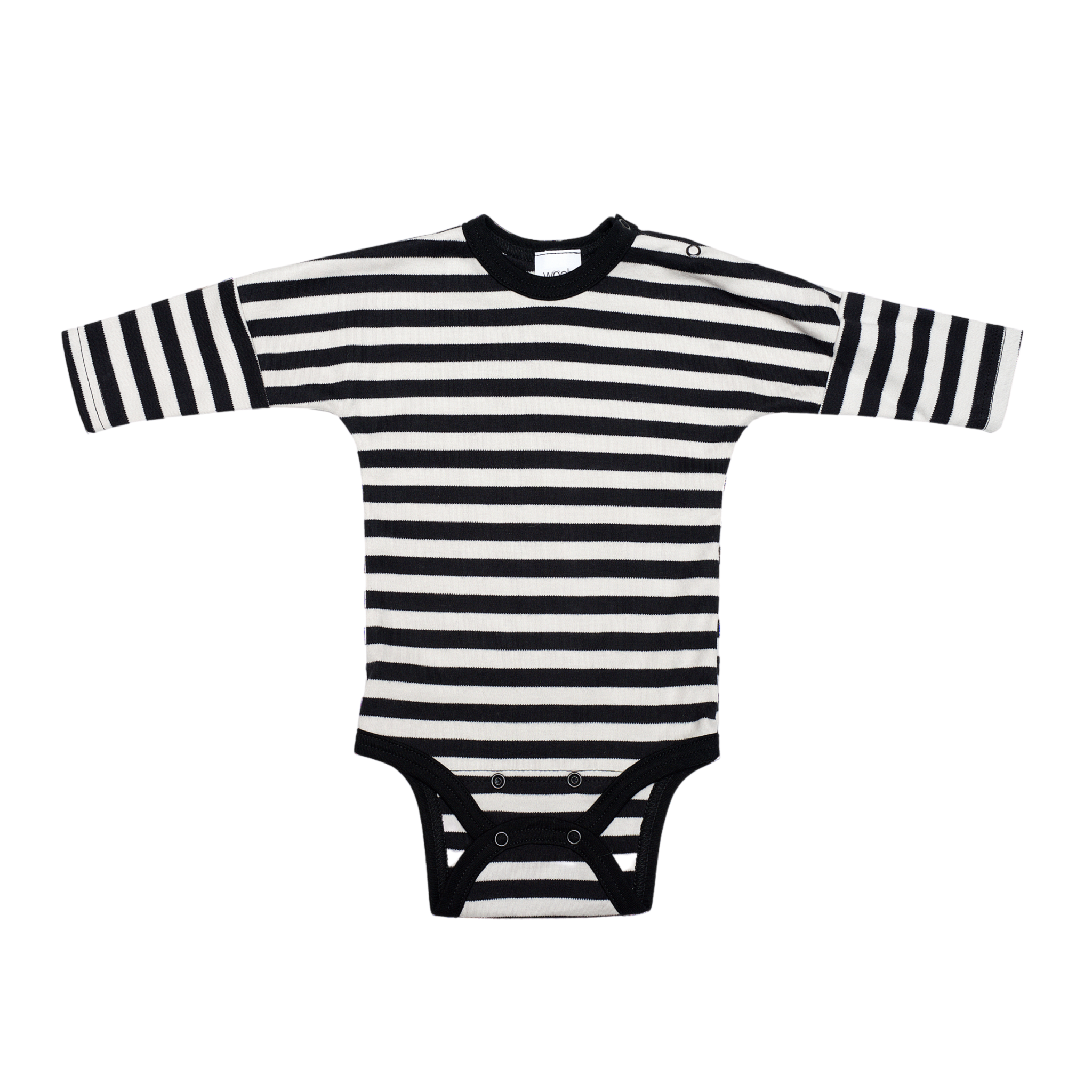 Wooly Organic KIMONO ROMPER | LONG SLEEVED BODYSUIT | STRIPED