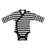 Wooly Organic KIMONO ROMPER | LONG SLEEVED BODYSUIT | STRIPED