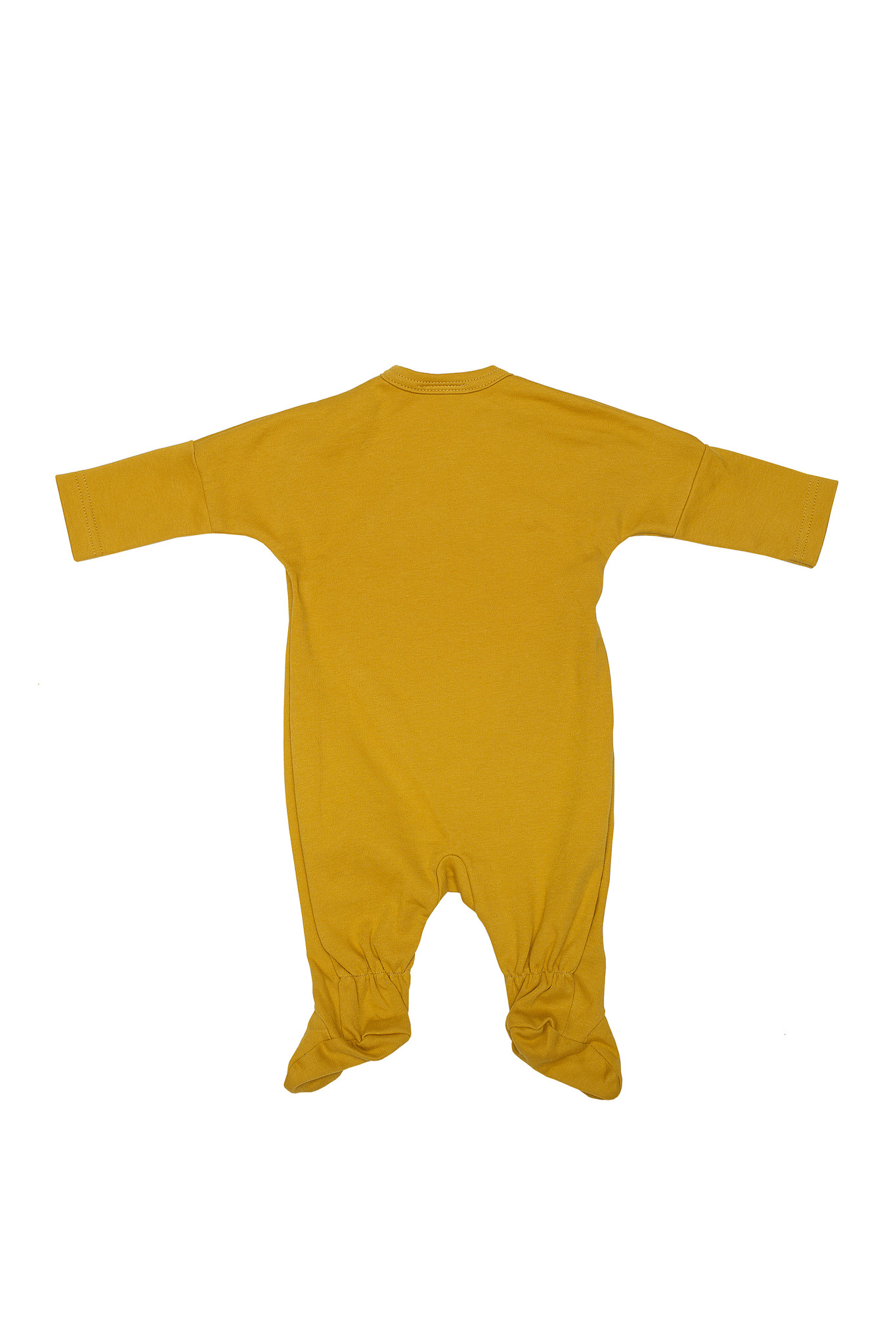 KIMONO SLEEPSUIT | LONG SLEEVED BODYSUIT WITH FEET | OCHER YELLOW