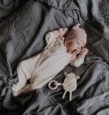 KIMONO SLEEPSUIT | LONG SLEEVED BODYSUIT WITH FEET | ECRU WHITE
