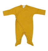KIMONO SLEEPSUIT | LONG SLEEVED BODYSUIT WITH FEET | OCHER YELLOW