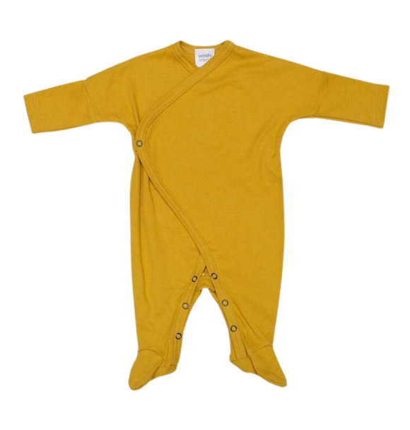 Wooly Organic SLEEPSUIT - OCHER YELLOW