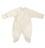KIMONO SLEEPSUIT | LONG SLEEVED BODYSUIT WITH FEET | ECRU WHITE
