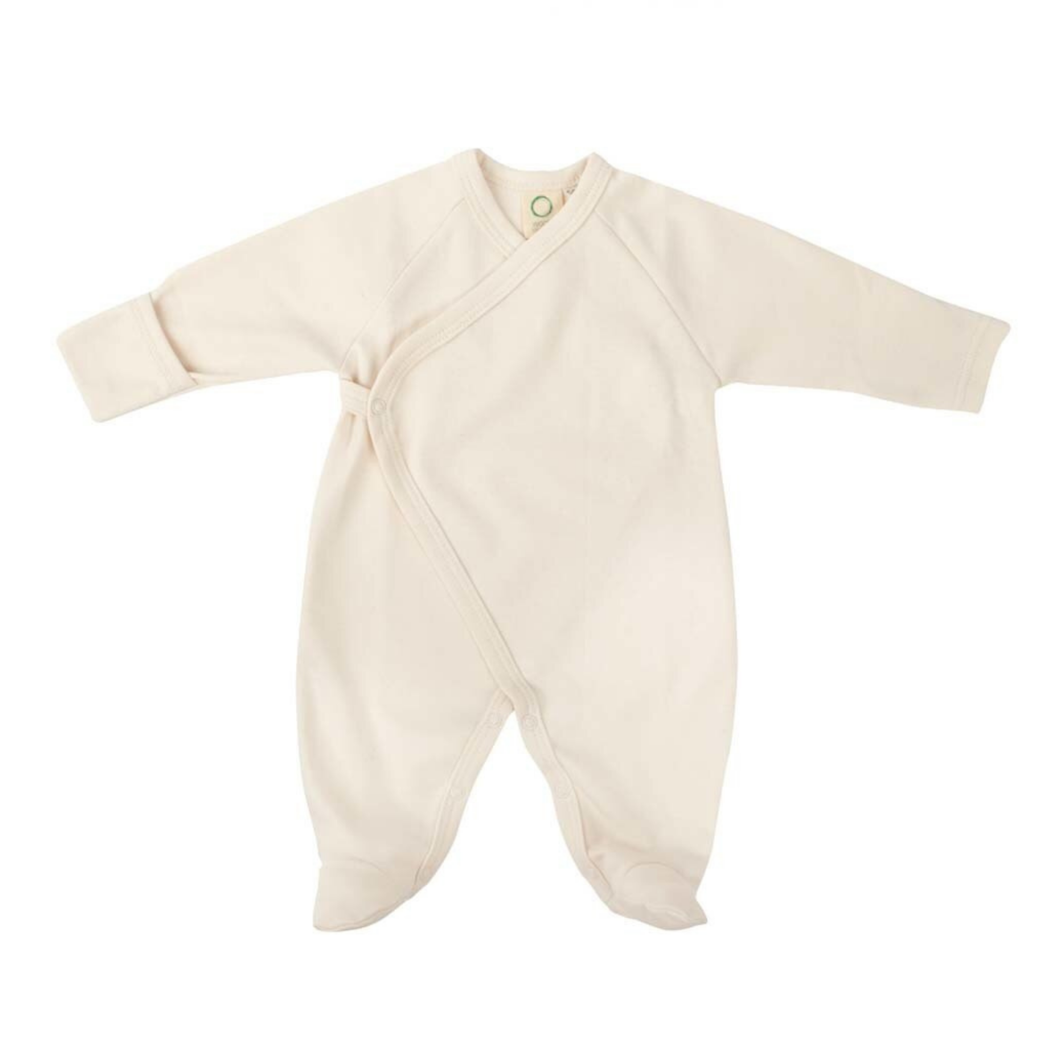 KIMONO SLEEPSUIT | LONG SLEEVED BODYSUIT WITH FEET | ECRU WHITE