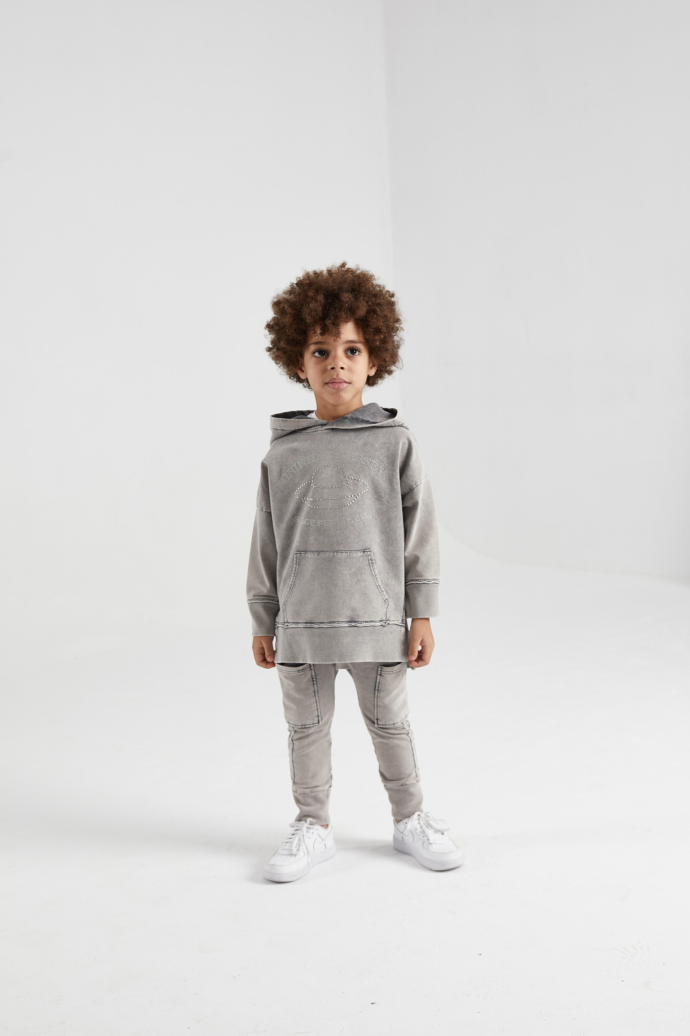 GRIJZE ACID HOODIE | GRIJZE SWEATER MET CAPUCHON | KINDERKLEDING