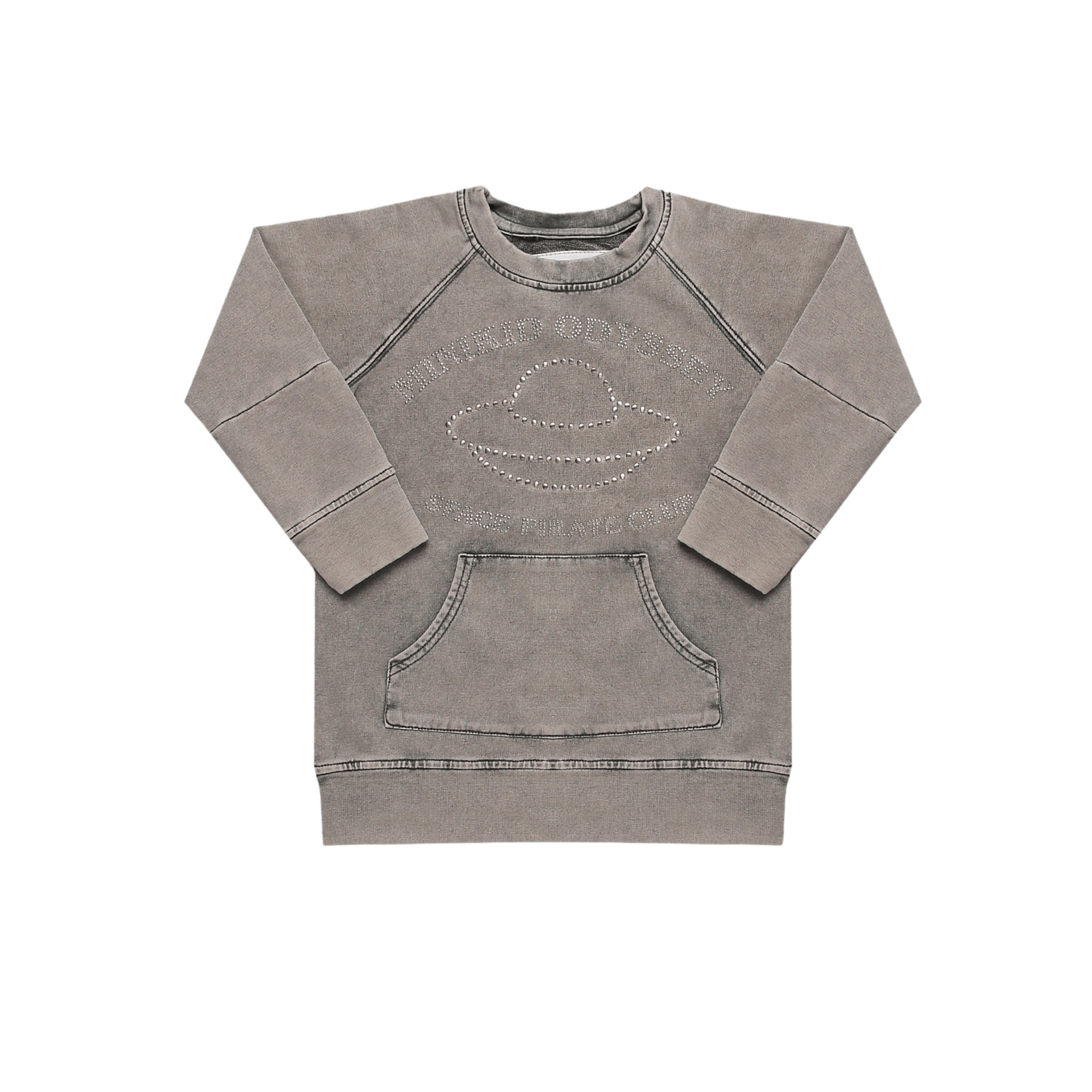 VERWASSEN GRIJZE SWEATER | UNISEX TRUI MET VOORZAK | KINDERKLEDING