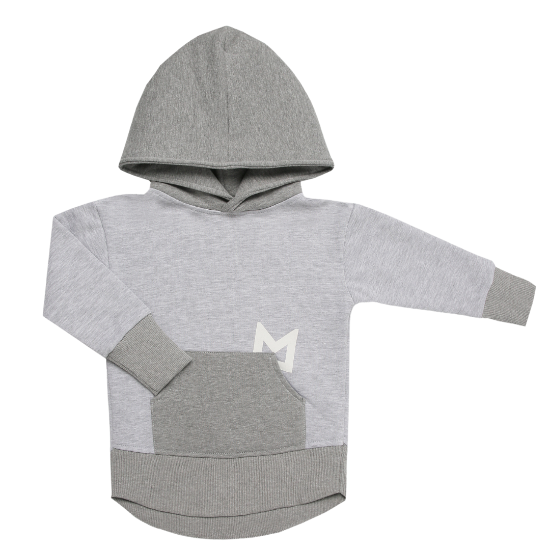 Minikid GRIJZE MINIKID HOODIE | SWEATER MET CAPUCHON | STOERE KINDERKLEDING