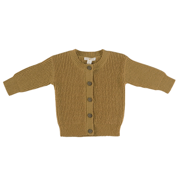 Grown SLUB YARK CARDIGAN GOLD