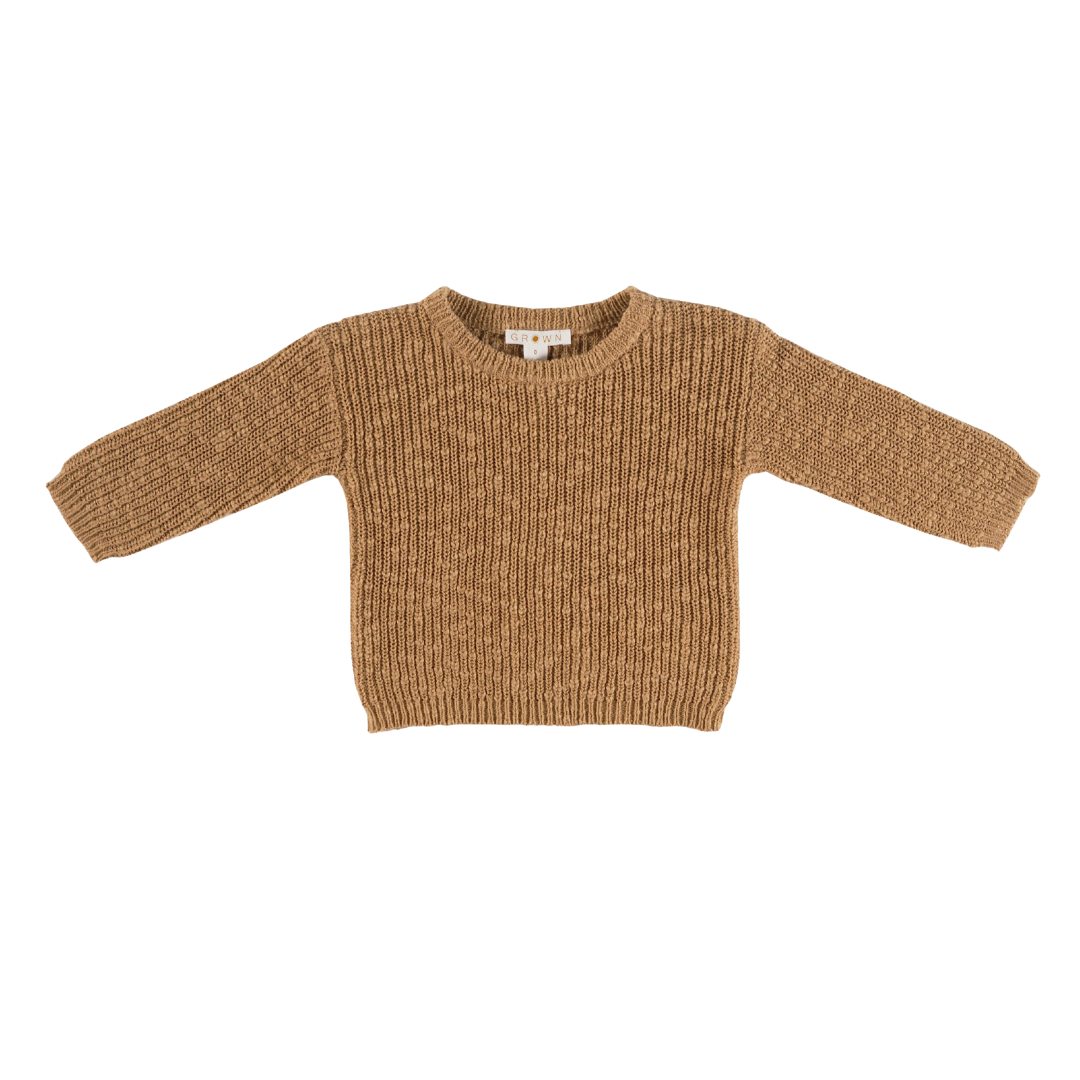 BRUINE GEBREIDE SWEATER | PRACHTIG GEBREIDE TRUI | KINDERKLEDING