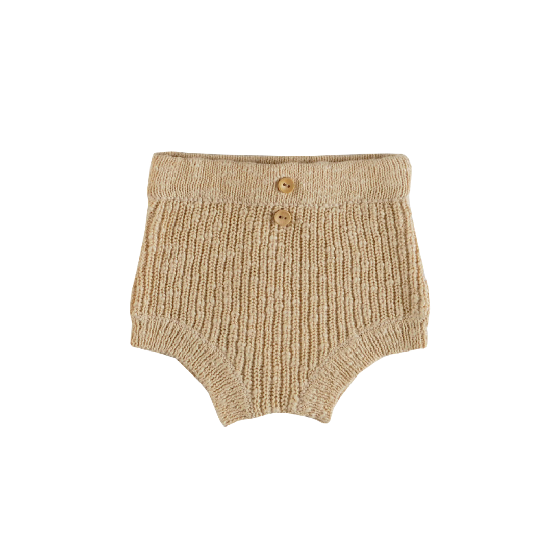 LIGHT BROWN KNITTED BLOOMER | KNITTED SHORT PANTS | BABY CLOTHING