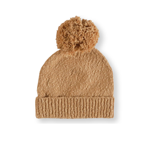 SLUB YARN POM BEANIE SANDSTORM