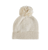 KNITTED BABY HAT | WHITE HAT FOR BABIES WITH POM | BABY CLOTHES