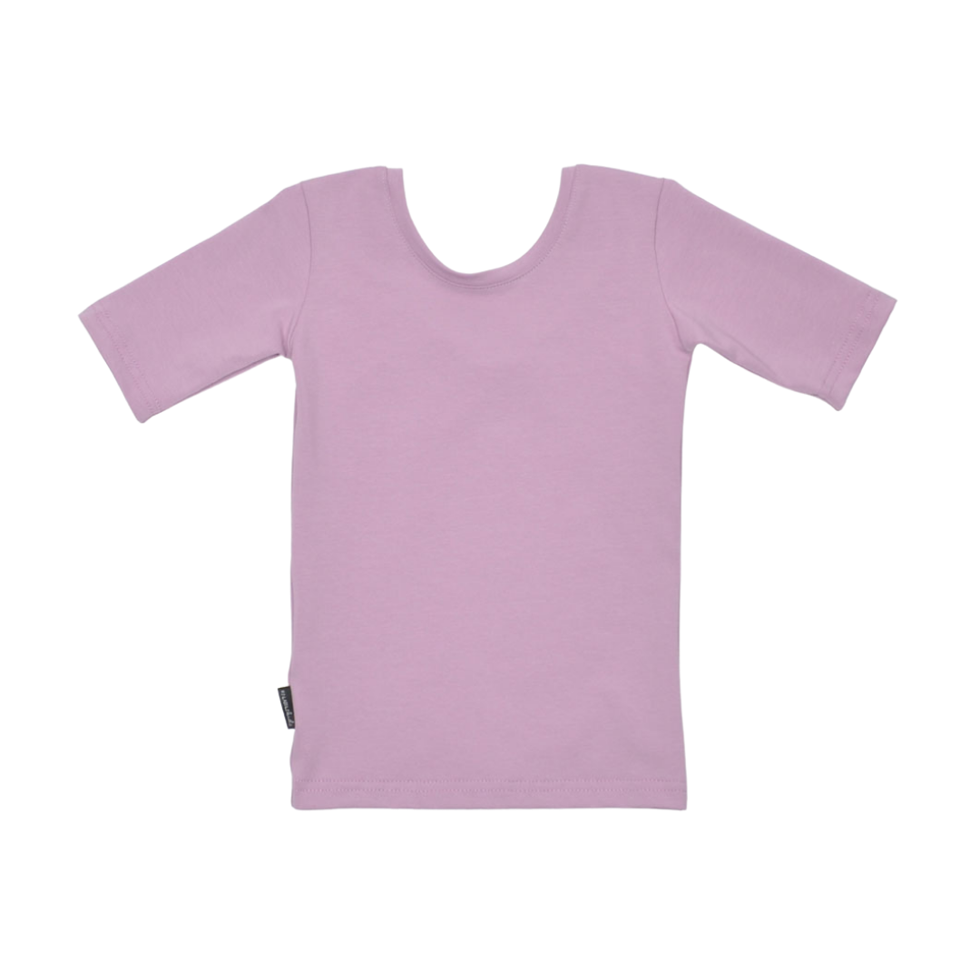 No Labels Kidswear SHIRT MET LAGE RUG | STOER PAARS SHIRT  | MEISJESKLEDING