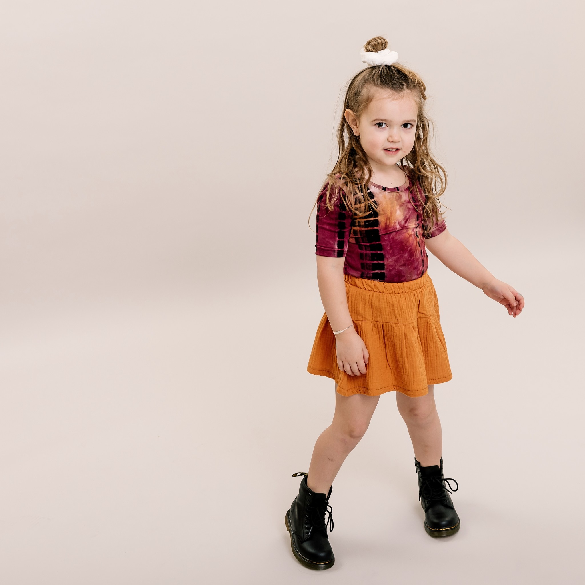ORANGE SKIRT | PLEATED SKIRT FOR GIRLS | GIRL CLOTHES