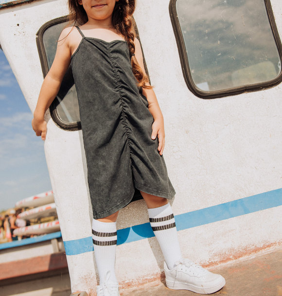 Minikid ANTHRACITE PINCHED DRESS