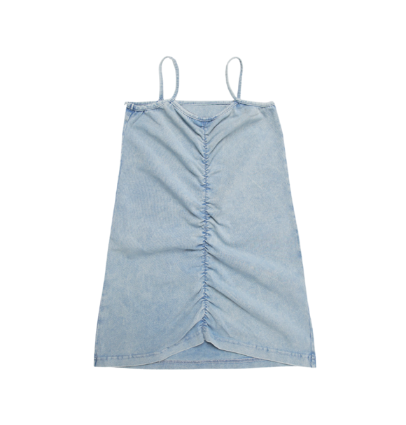 BLUE PINCHED DRESS
