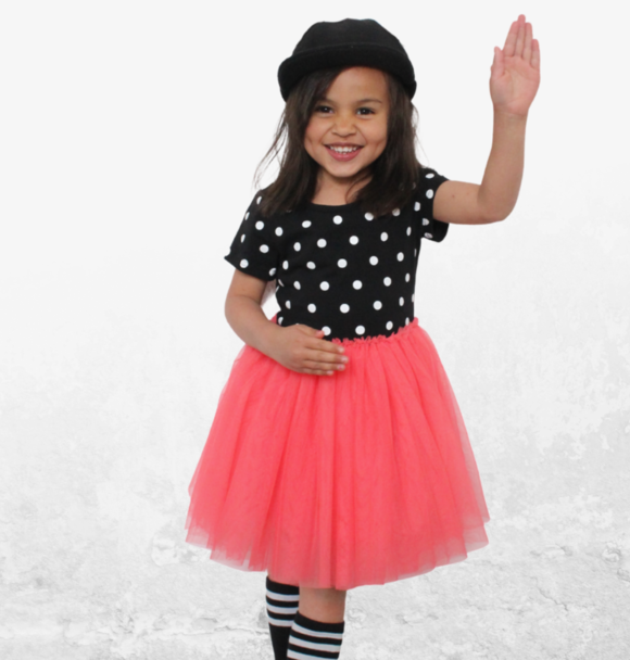 BLACK DOTS TUTU DRESS