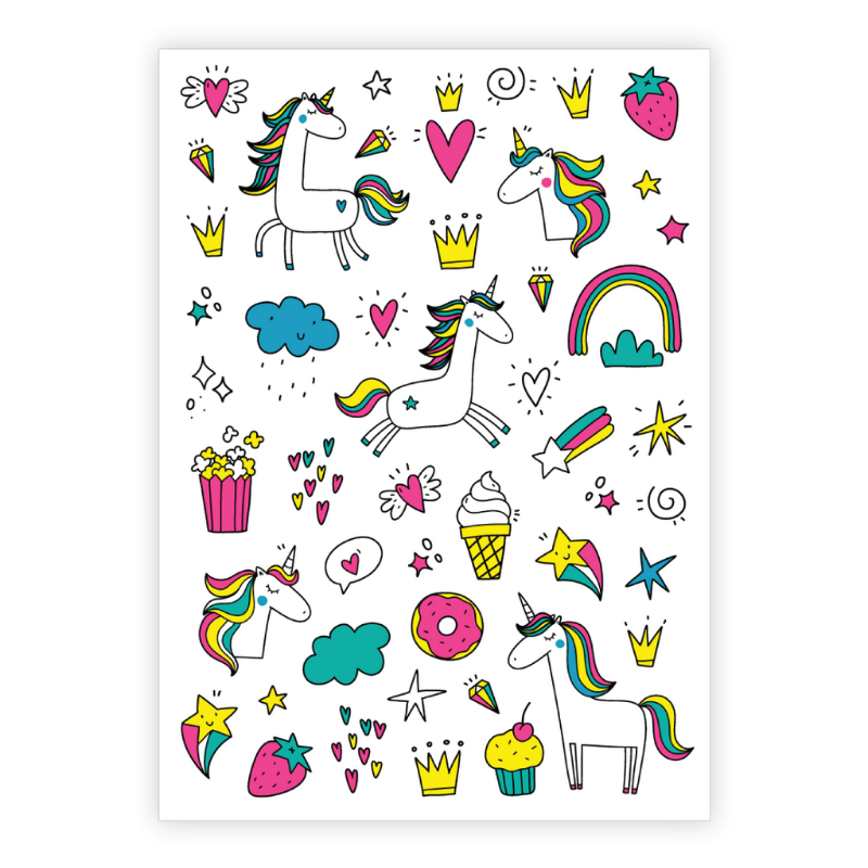 Ducky Street FUN TATOOS WITH UNICORNS | CHILD TATTOO | TEMPORARY TATTOO