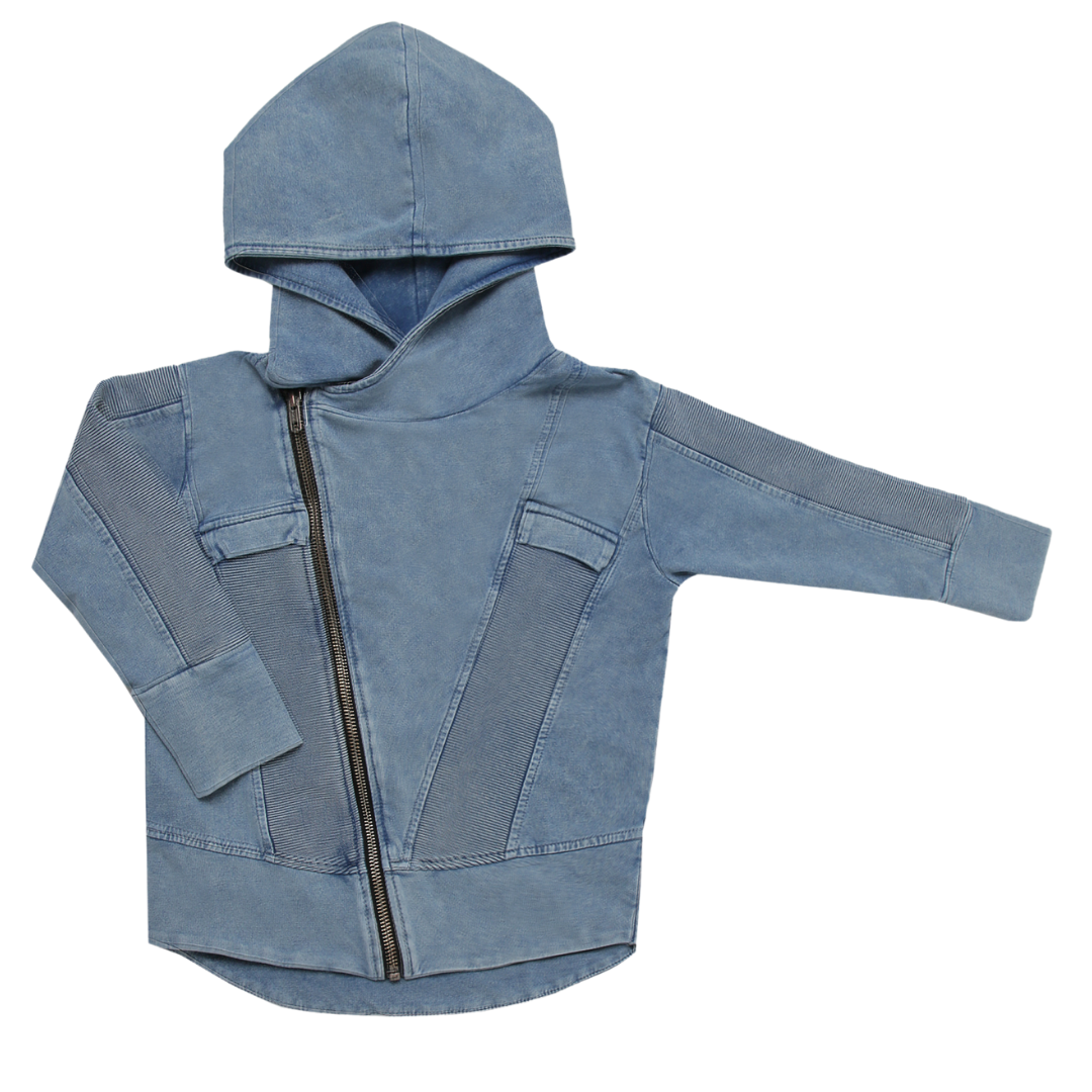 BLUE HOODIE FOR CHILDREN | COOL HOODED CARDIGAN | KIDS STREETWEAR | MINIKID