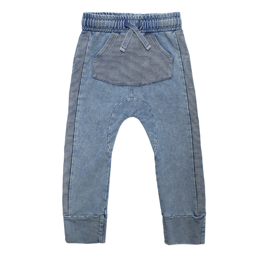 ACID BLAUWE DENIM JOGGER | COMFORTABEL BROEKJE | STOERE KINDERKLEDING