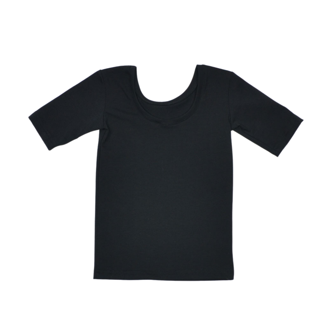 ZWART SHIRT MET LAGE RUG | ZWART SHIRT MET LANGE MOUWEN | MEISJESKLEDING