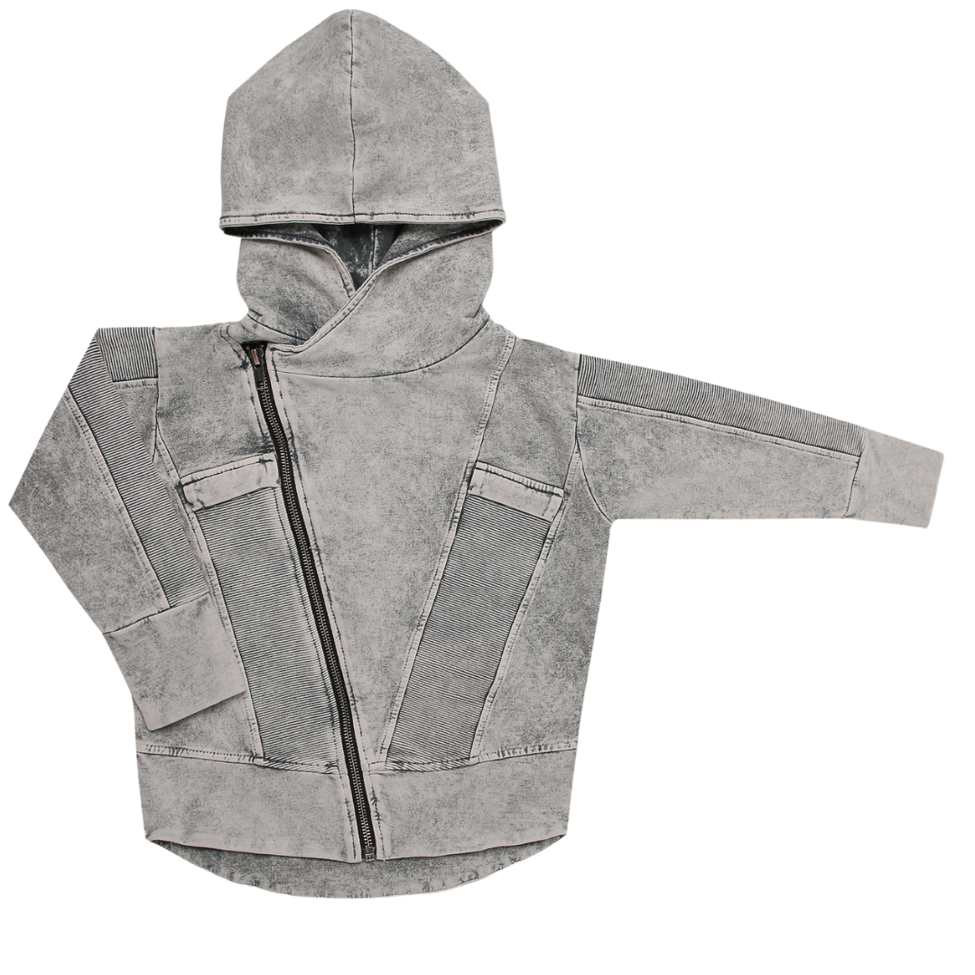 GRIJZE HOODIE VOOR KINDEREN | STOER VEST MET CAPUCHON | MINIKID
