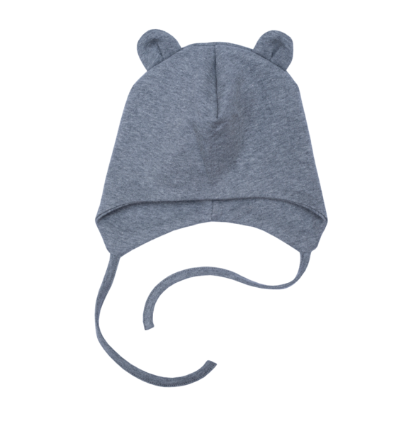 BABY HAT WITH TEDDY EARS - GREY