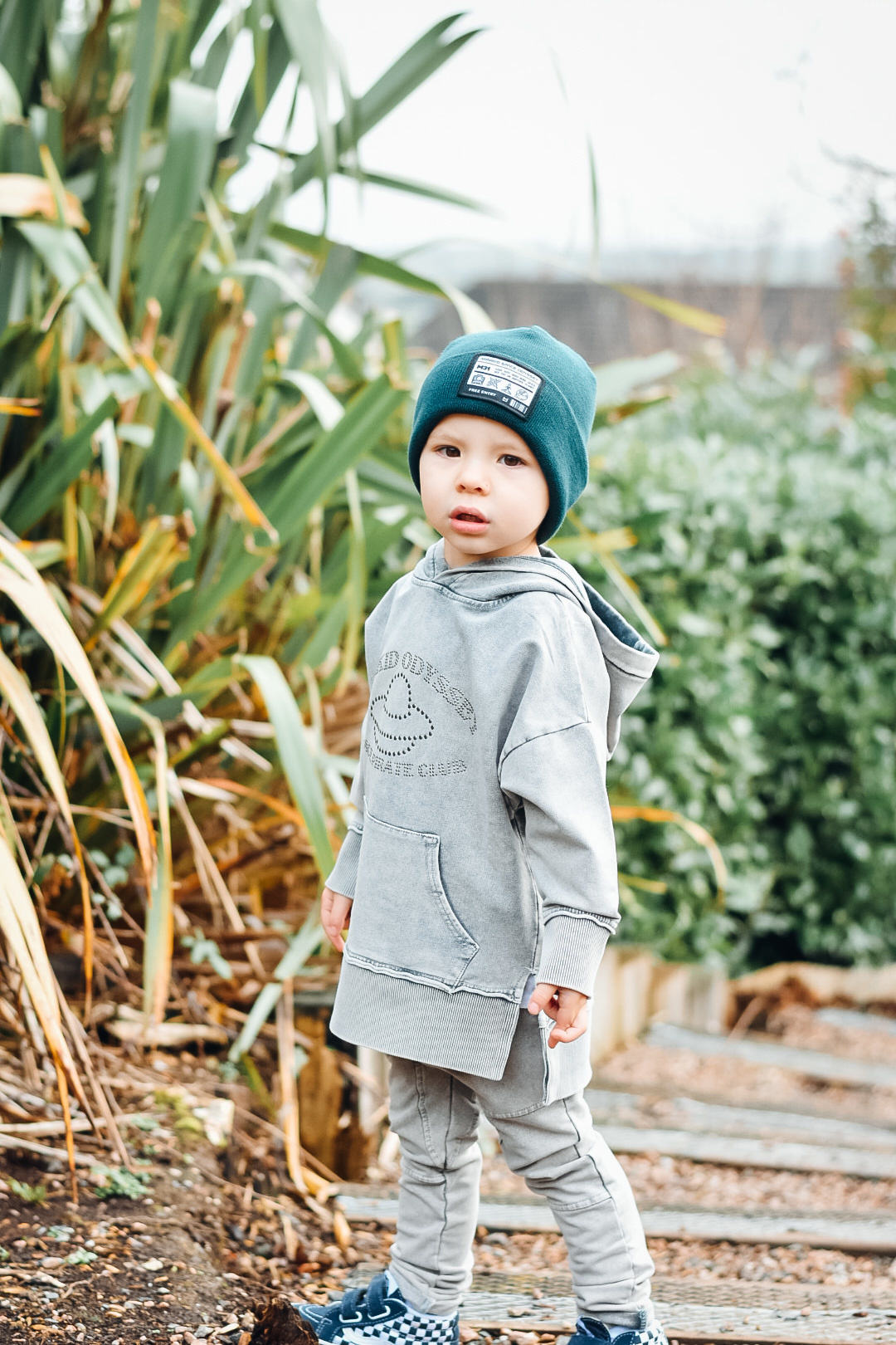 Minikid GRIJZE ACID HOODIE | GRIJZE SWEATER MET CAPUCHON | KINDERKLEDING