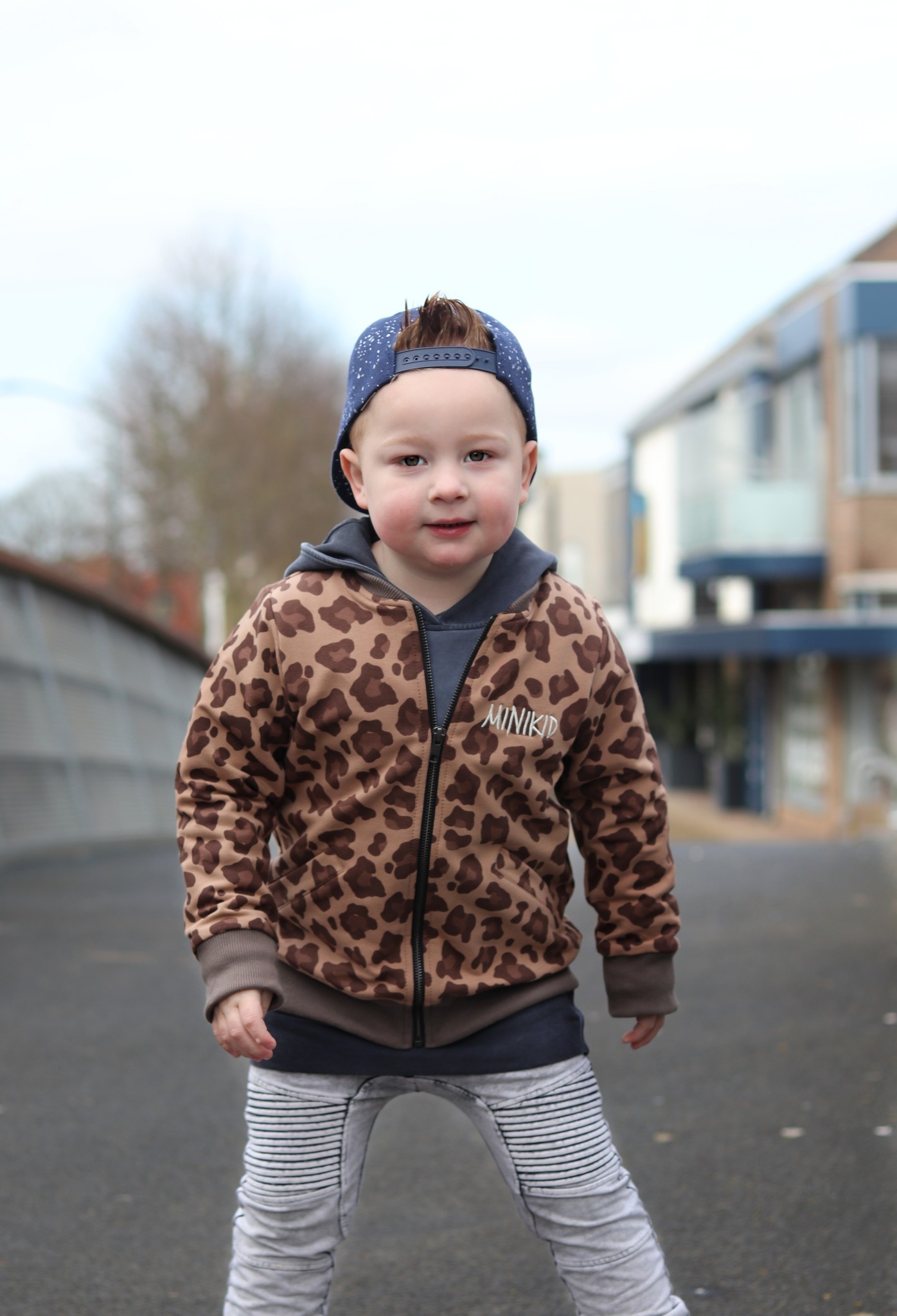 Minikid COOL BOMBER JACKET FOR CHILDREN | LONG BOMBER WITH LEOPARD PRINT  | MINIKID