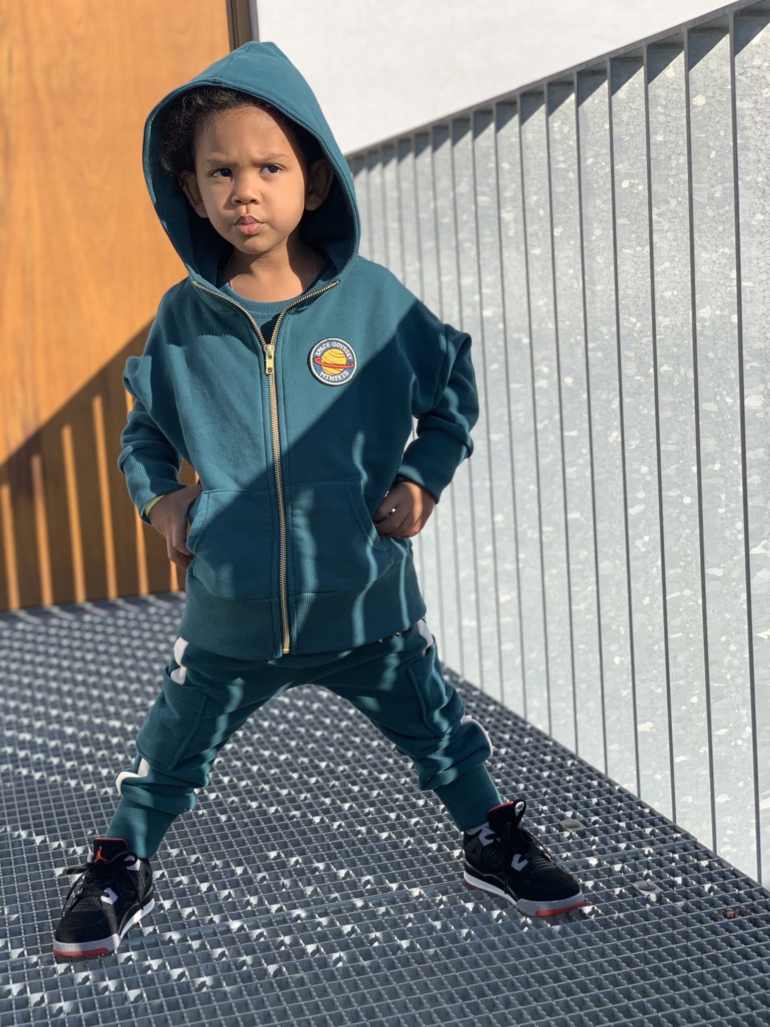 Minikid LONG HOODIE | BOTTLE GREEN HOODED CARDIGAN | COOL KIDSWEAR