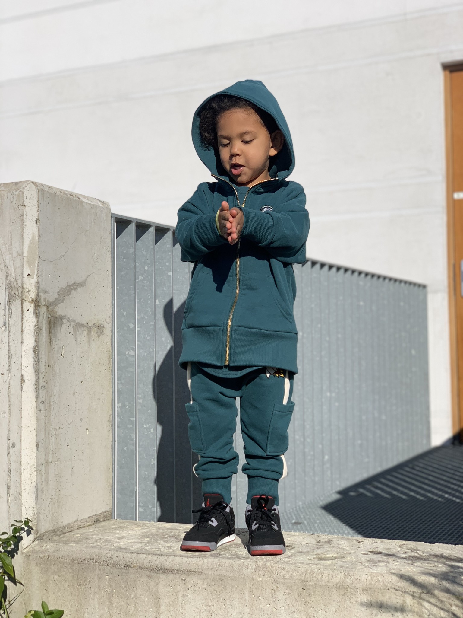 LONG HOODIE | BOTTLE GREEN HOODED CARDIGAN | COOL KIDSWEAR