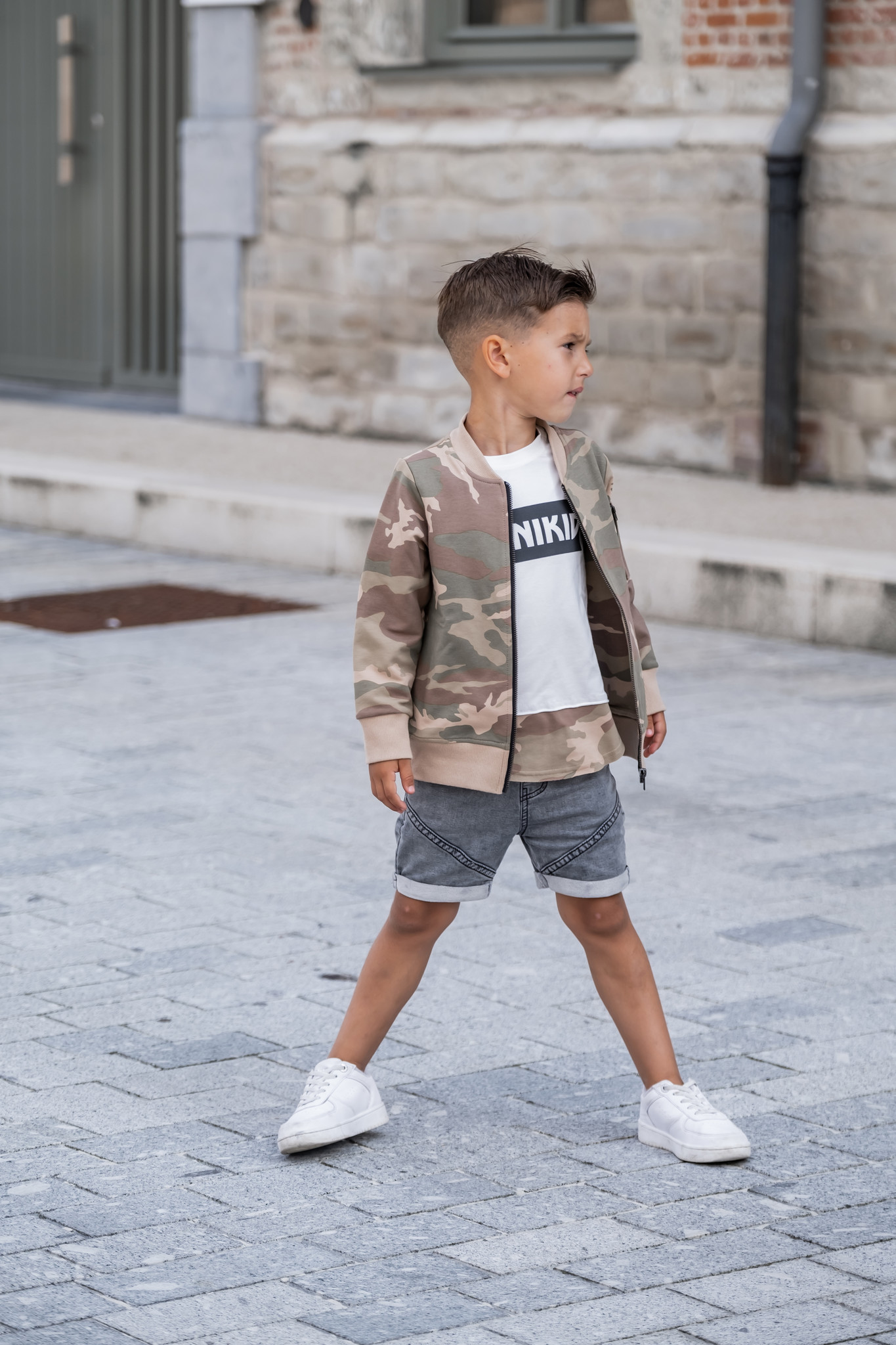 CUTE BOMBER JACKET FOR KIDS | CARDIGAN WITH CAMOUFLAGE PRINT | MINIKID