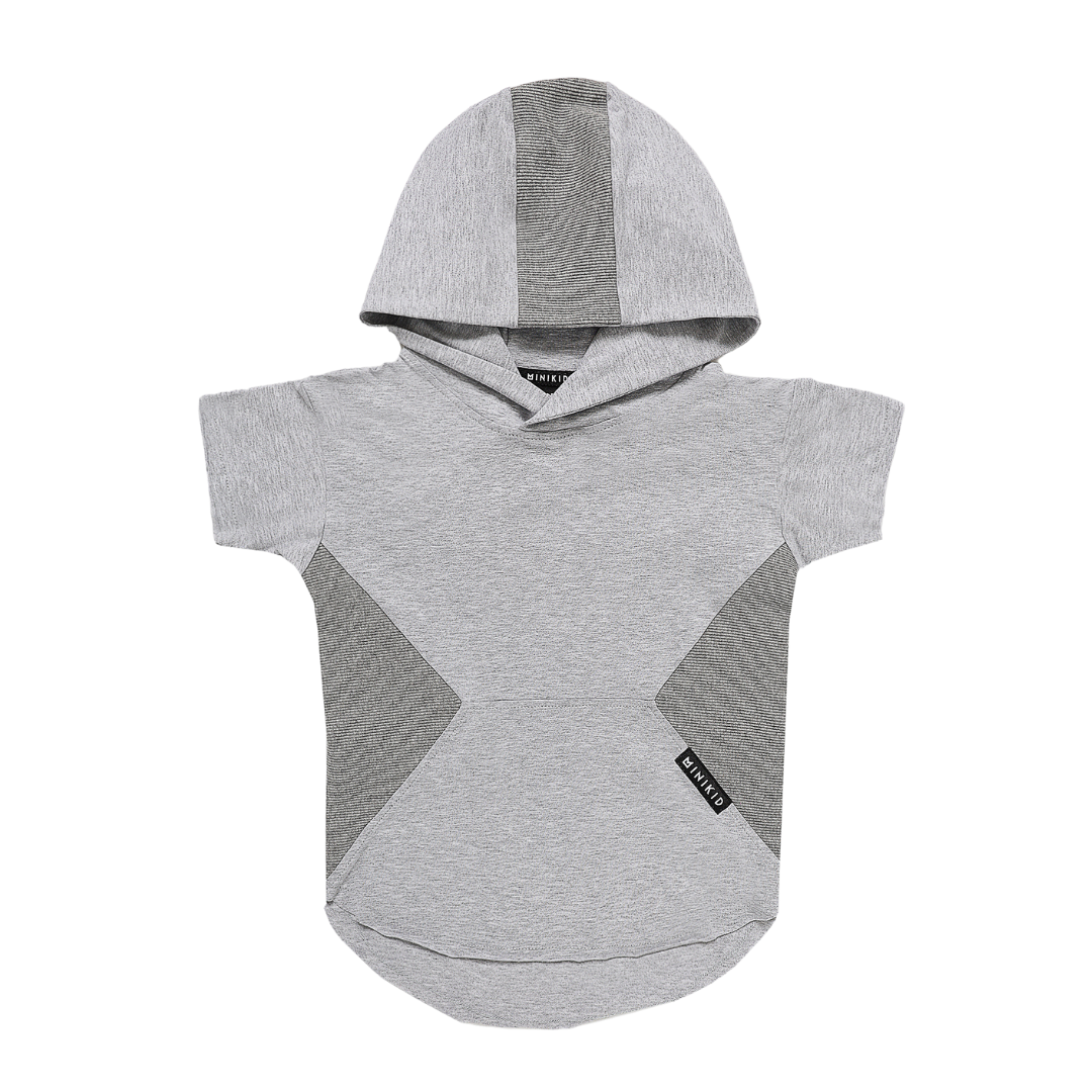 GRAY T-SHIRT WITH HOOD | CLOTHING FOR BOYS | CHILDREN'S CLOTHING