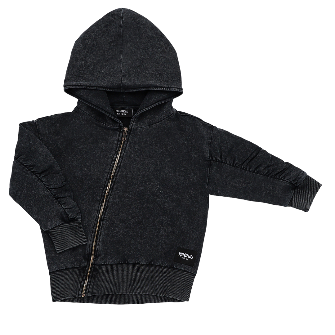 Minikid BLACK JACKET FOR CHILDREN | COOL JACKET WITH HOOD | MINIKID