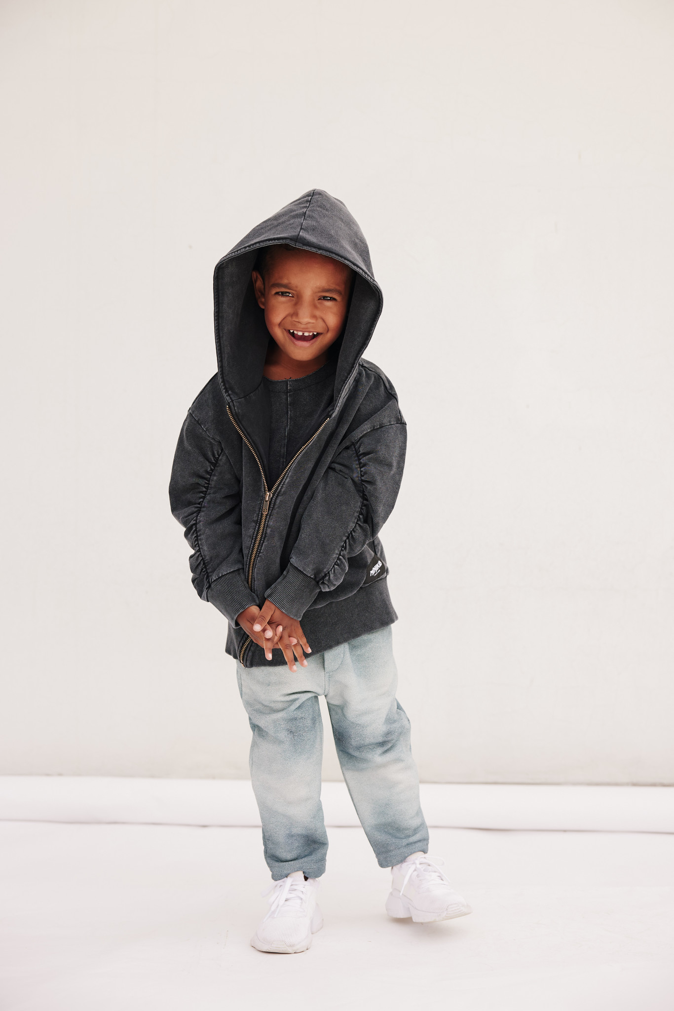BLACK JACKET FOR CHILDREN | COOL JACKET WITH HOOD | MINIKID