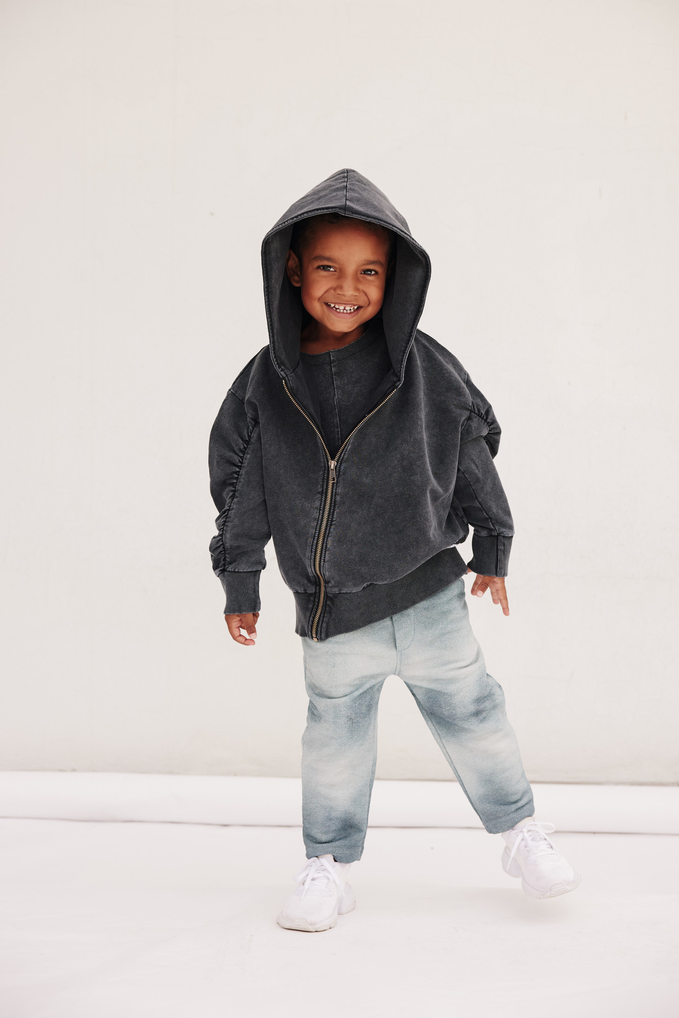 BLACK JACKET FOR CHILDREN | COOL JACKET WITH HOOD | MINIKID