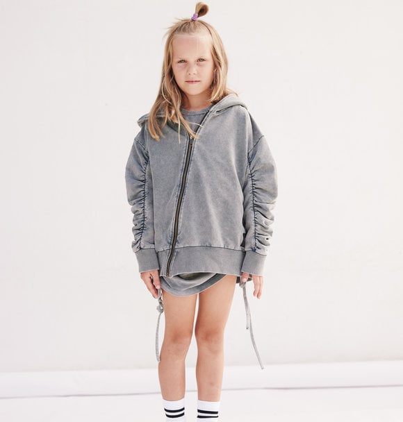 Minikid PUFF ZIP HOODIE - VINTAGE GREY