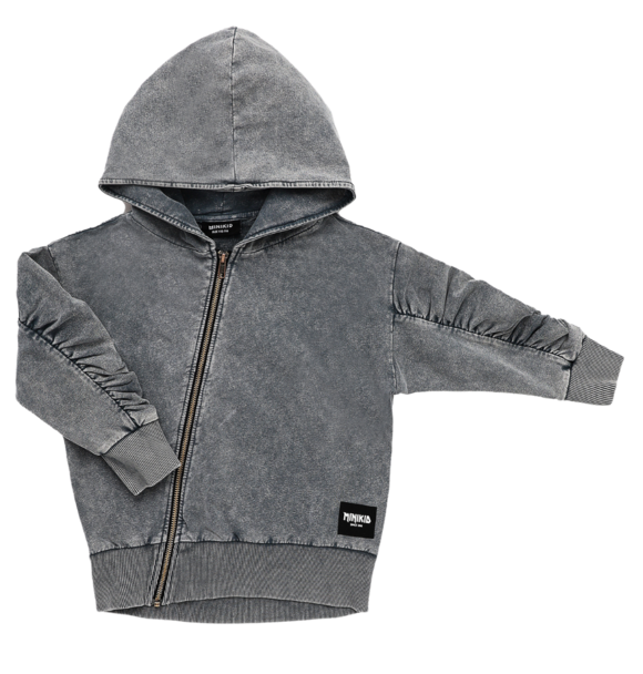 PUFF ZIP HOODIE - VINTAGE GREY