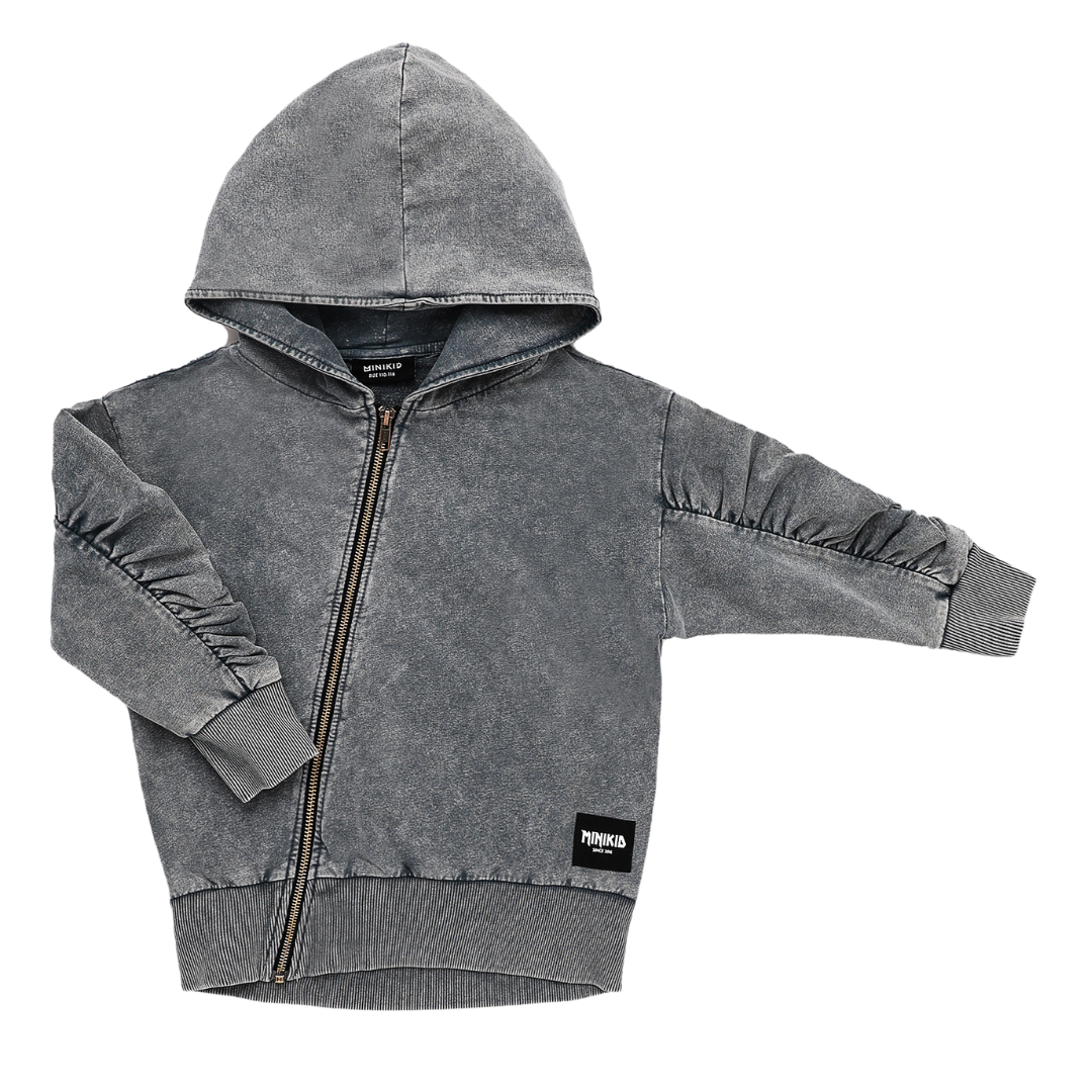GRIJS VEST VOOR KINDEREN | STOER VEST MET CAPUCHON | MINIKID